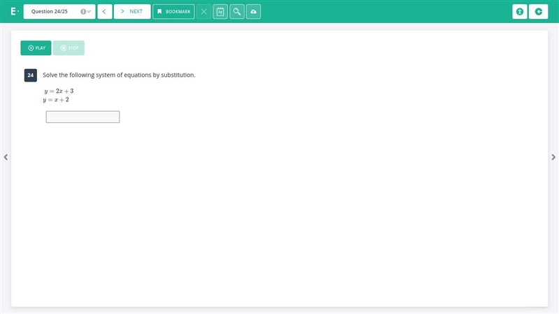 Solve the following system of equations by substitution-example-1