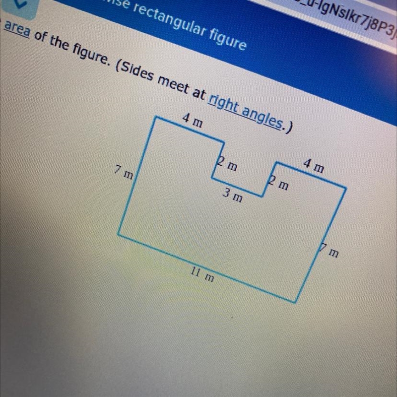 At right angles.) 4 m 4 m 2 m 2 m 7 m 2 3 m 7 m 11 m-example-1