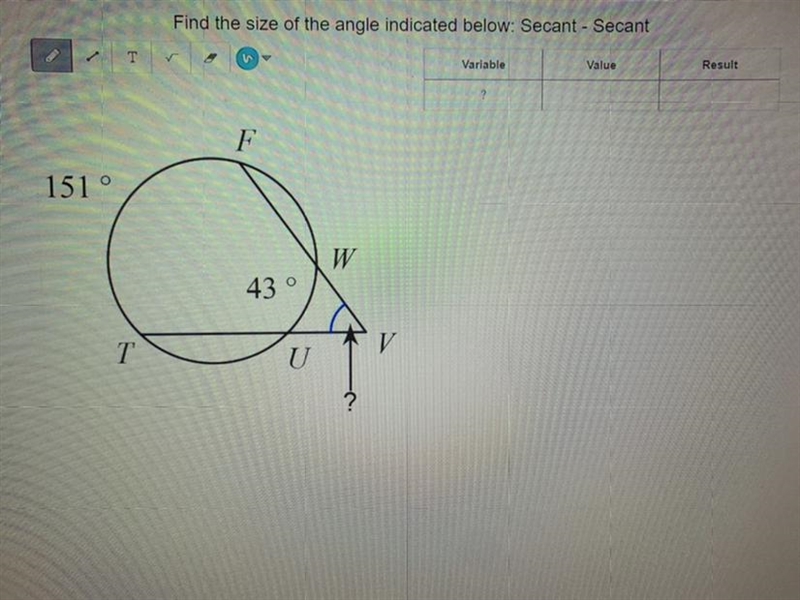 Find the size of the angle below-example-1