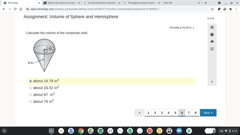 Calculate the volume of the composite solid.-example-1