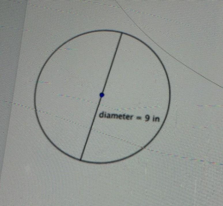 Exit Slip: Find the Circumference and the Area of the given circle. Show all work-example-1