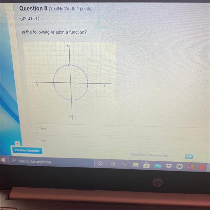 Is the following relation a function? O Yes O No HELPPP!!!-example-1