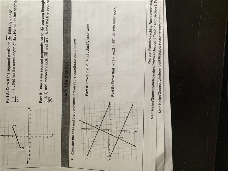 Consider the lines and the transversal drawn in coordinate plane below.-example-1