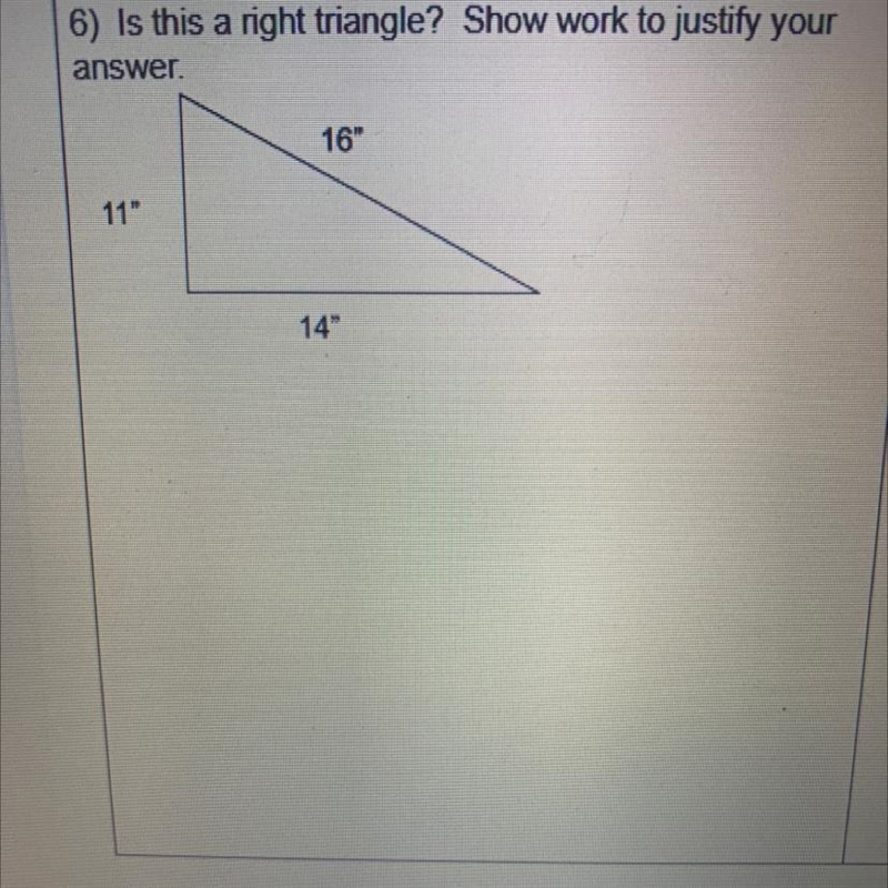 Is this a right triangle??? Show work-example-1