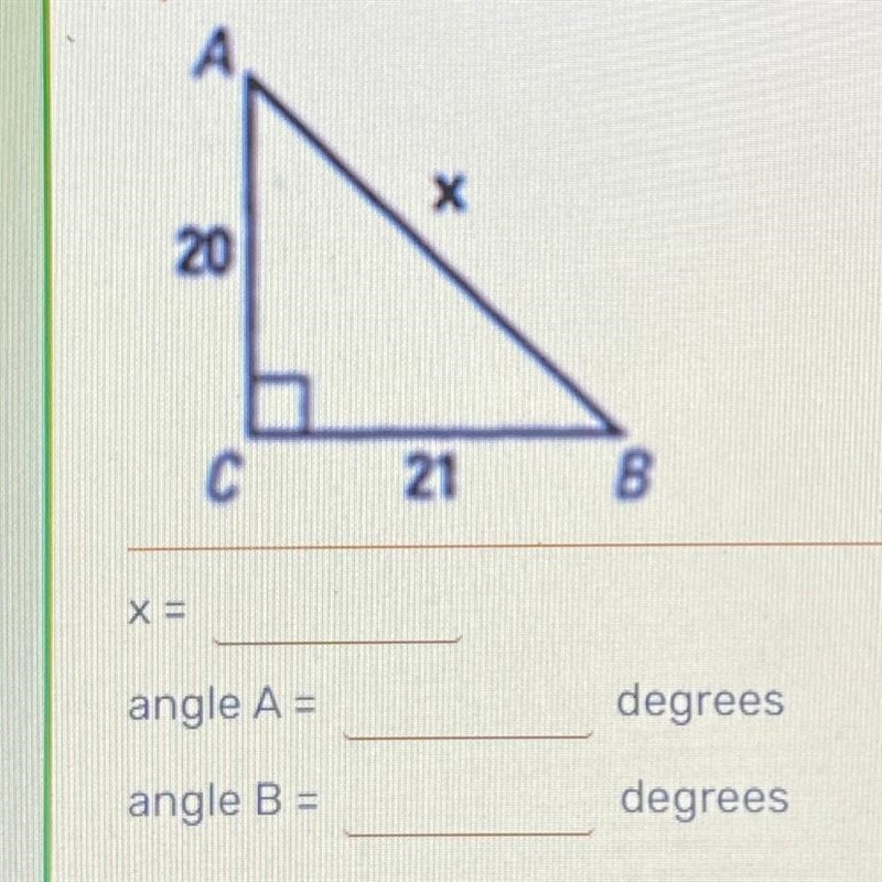 The question is about trigonometry solving two sides it is a right triangle hypotenuse-example-1