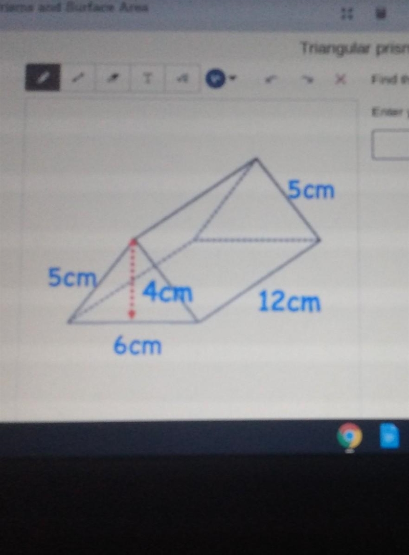 Enter your solution without units below. 5cm 5cm 4cm 12cm 6cm ​-example-1