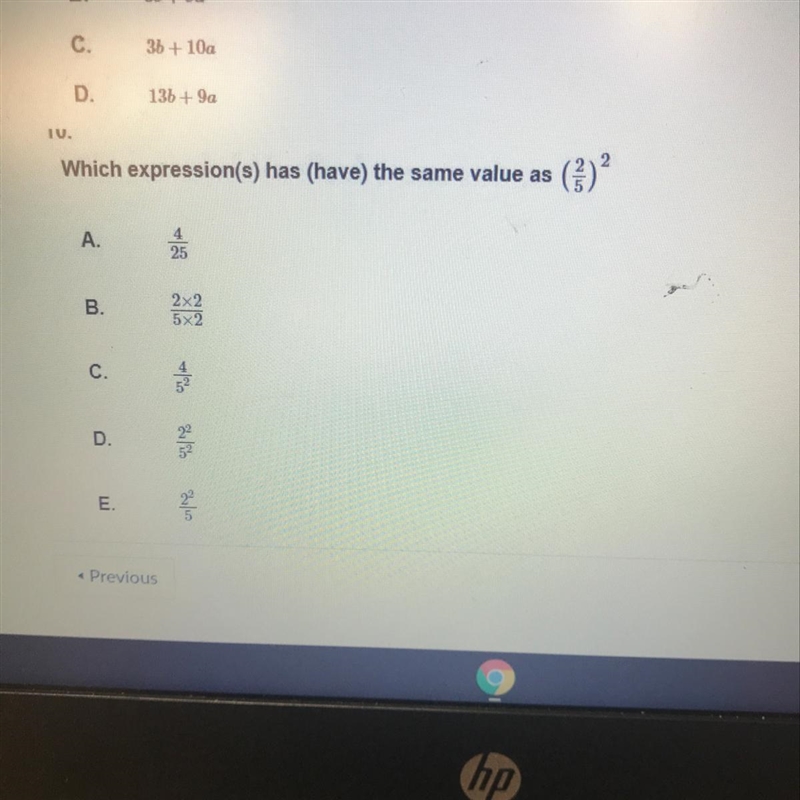 Which expression(s) have the same value of the question on the picture?-example-1