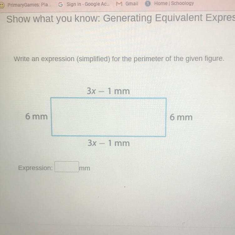 Write an expression (Simplified) for the perimeter of the given figure. PLS ANSWER-example-1