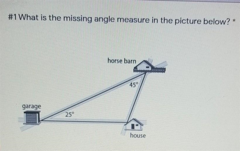 I NEED HELP PLEASE What is the missing angle measure in the picture below? ​-example-1