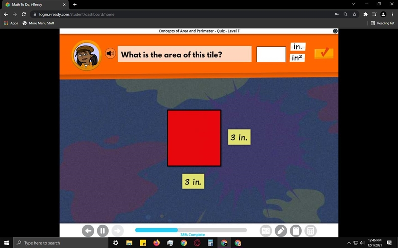 What is the area of this tile?-example-1