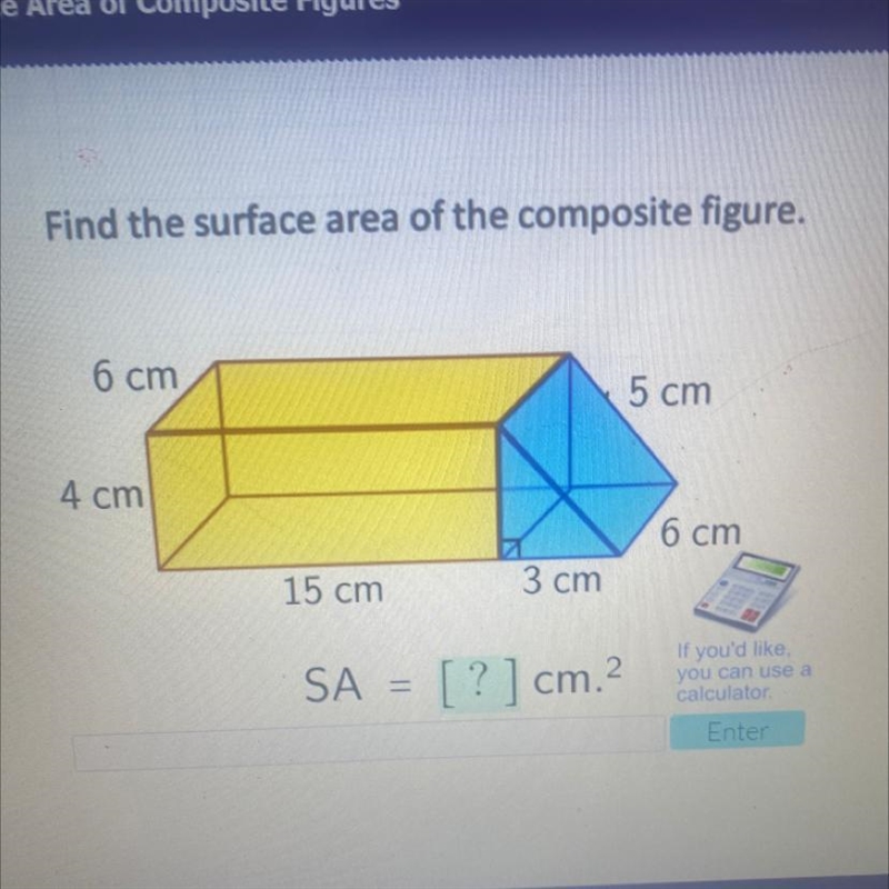 Find the surface area of the composite figure-example-1