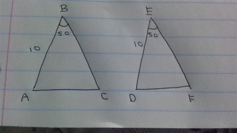 Please help me no links what else would need to be congruent to show that ΔABC ≅Δ DEF-example-1