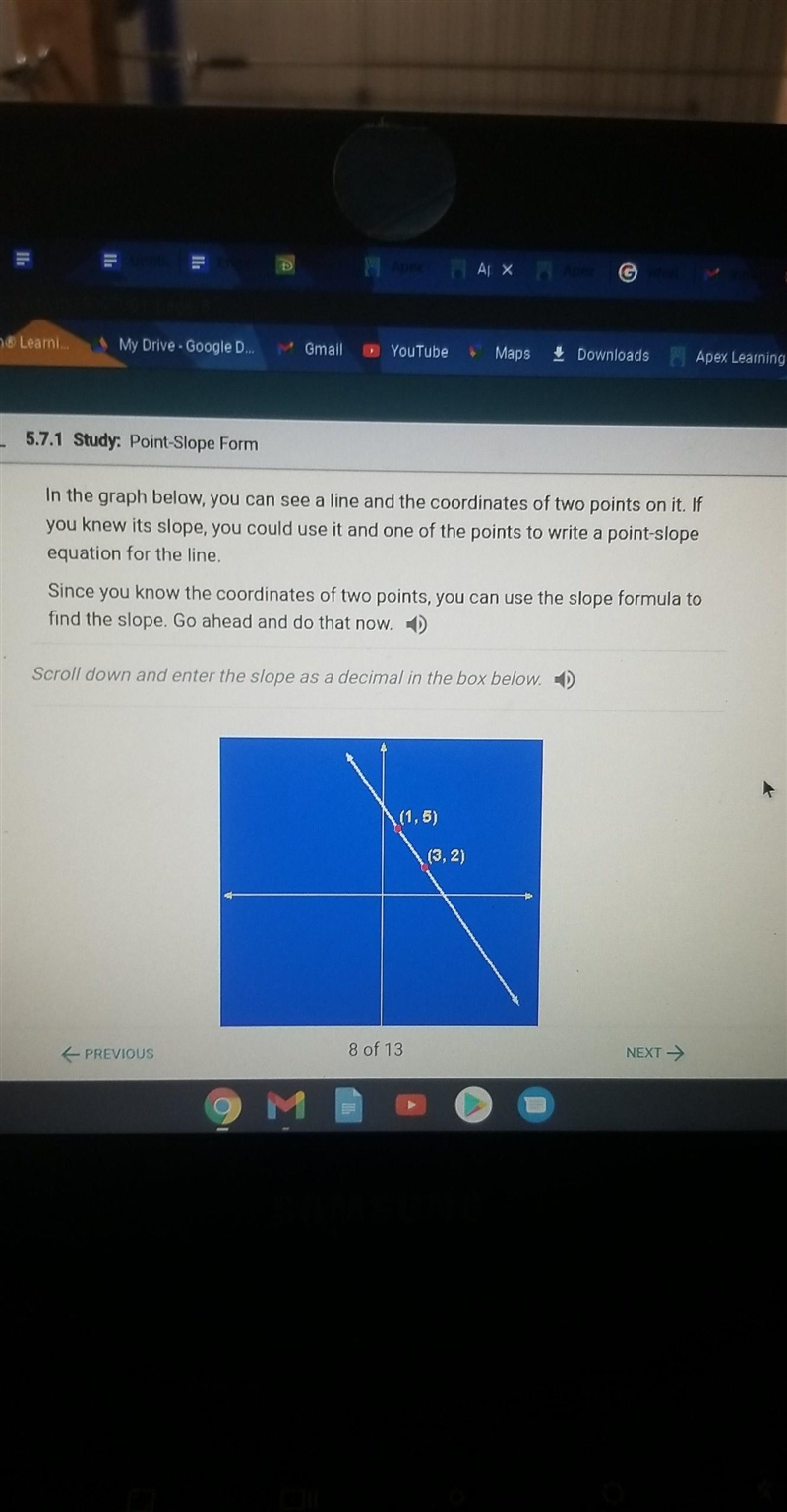 Find the slope of the two points below-example-1