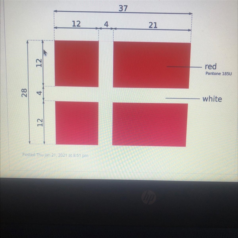 This is a picture of the flag of Denmark. On a clean page in your note book, do all-example-1