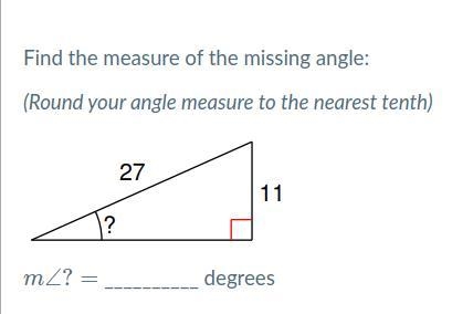 PLEASE HELP!! (20 points) Find the measure of the missing angle-example-1