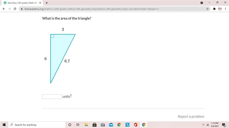 What is the area of the triangle?-example-1