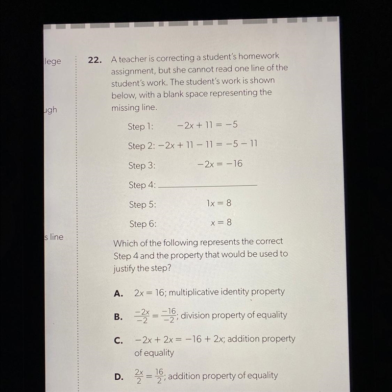 A teacher is correcting a student's homework assignment, but she cannot read one line-example-1