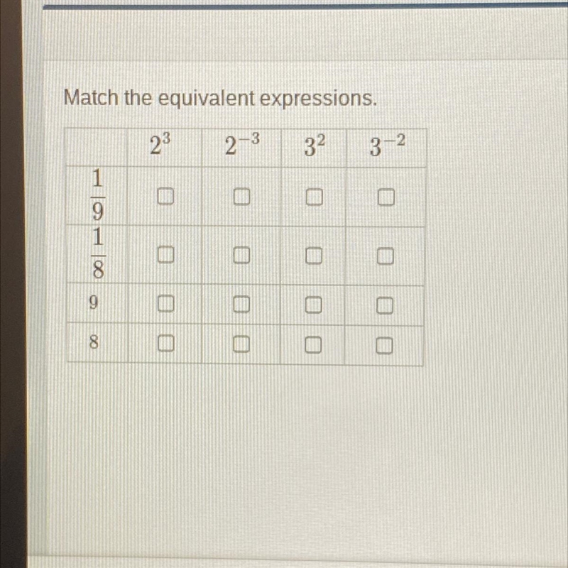 Match the equivalent expressions. Pls help me-example-1