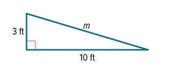 Craig is building a bicycle ramp with a 3-ft rise over a 10-ft horizontal run as shown-example-1