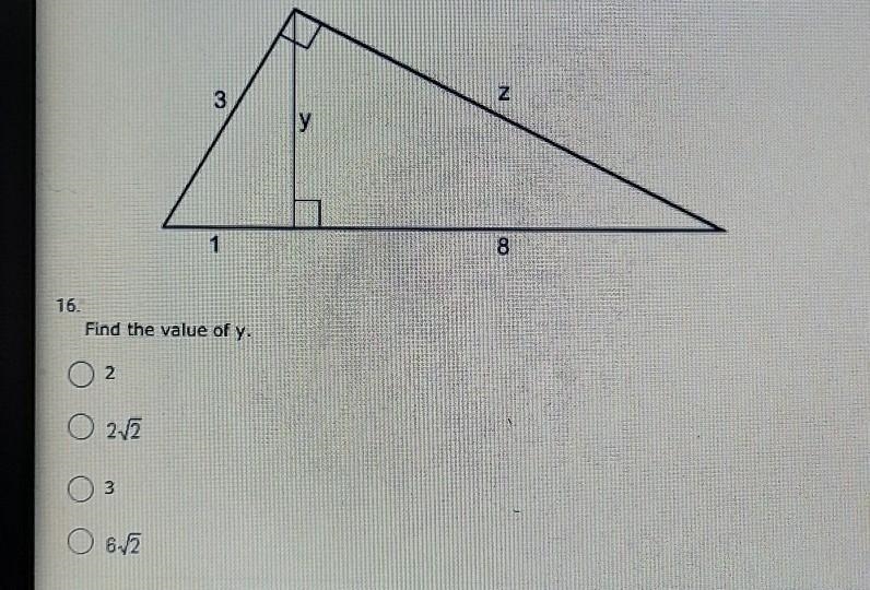 PLEASE HELP ASAP!! find the value of y. 2 2weridcheckthing2 3 6checkthing2 ​-example-1