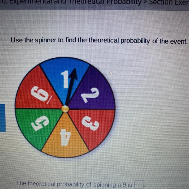 The theoretical probability of spinning a 9 is_?-example-1