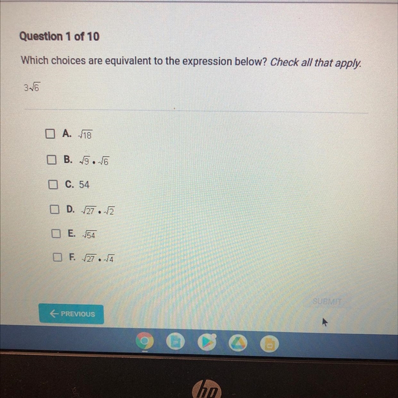 Which choices are equivalent to the expression below? Check all that apply-example-1