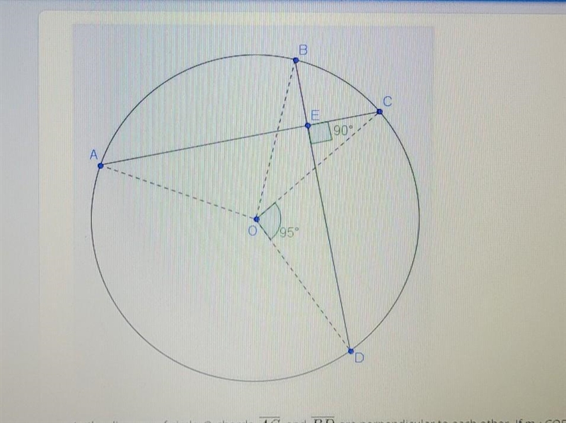 In the diagram of circle o, chords AC and BD are perpendicular to each other. If mzCOD-example-1