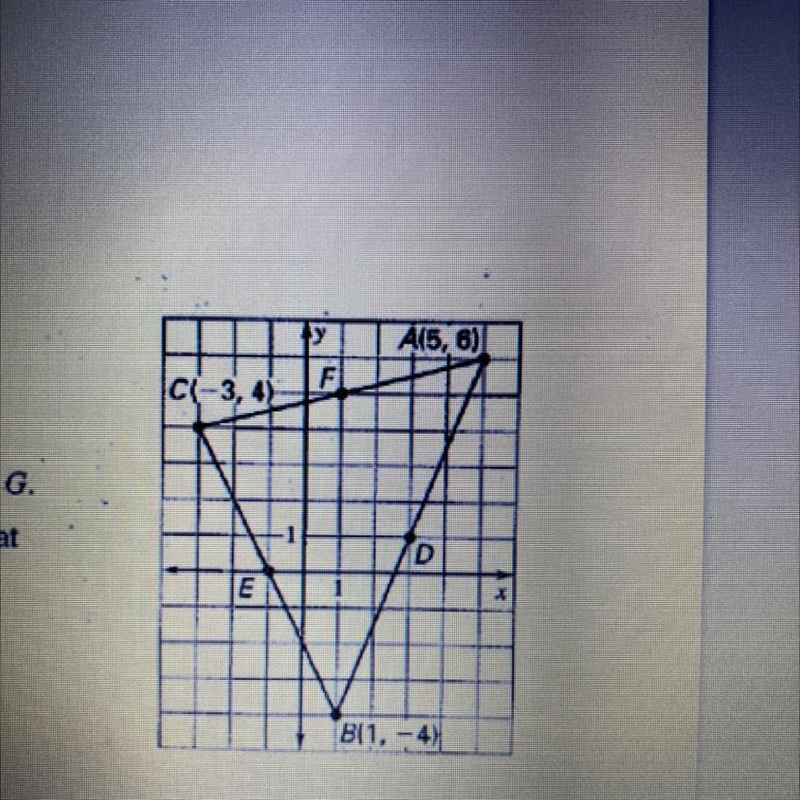 I 15. Find the coordinates of D, the midpoint of AB. 16. Find the length of the median-example-1