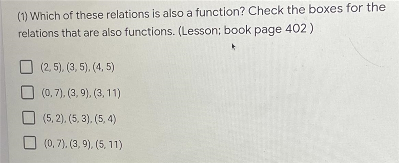 Which of these is a function please answer.-example-1