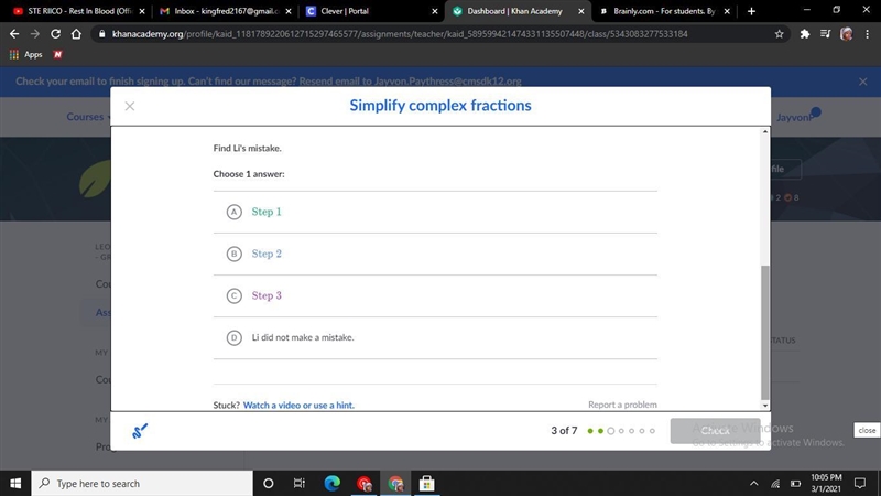 Li tried to evaluate an expression step by step. Find Li's mistake. What is the mistake-example-2