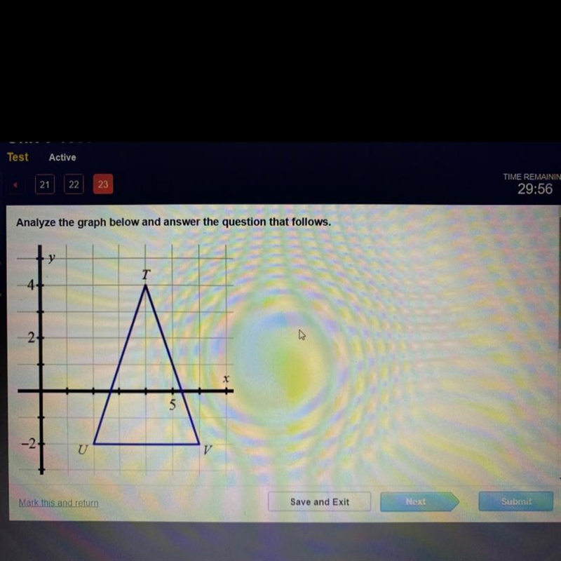 In the graph above, the coordinates of the vertices of ATUV are T(4,4), U(2,-2), and-example-1