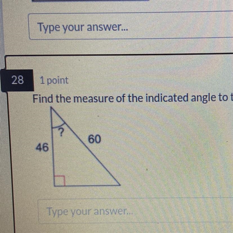 Find the measure of the indicated angle to the nearest degree.-example-1