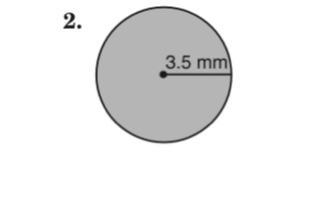 (2) Find the area of each circle to the nearest tenth Pls show the work not just give-example-1