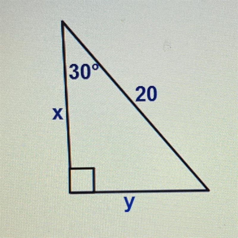 Find y. 30 20 Need help asap-example-1