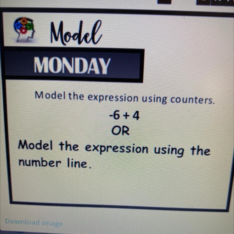 Help me please model the expression using counters 6+4 or model the expression using-example-1