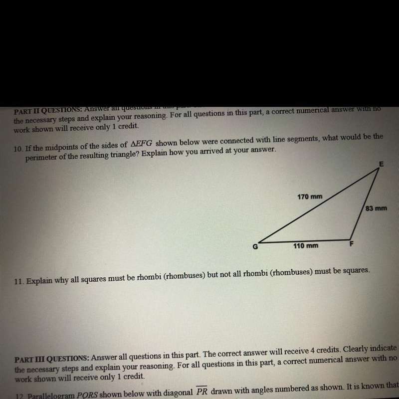 Allel... 10. If the midpoints of the sides of AEFG shown below were connected with-example-1