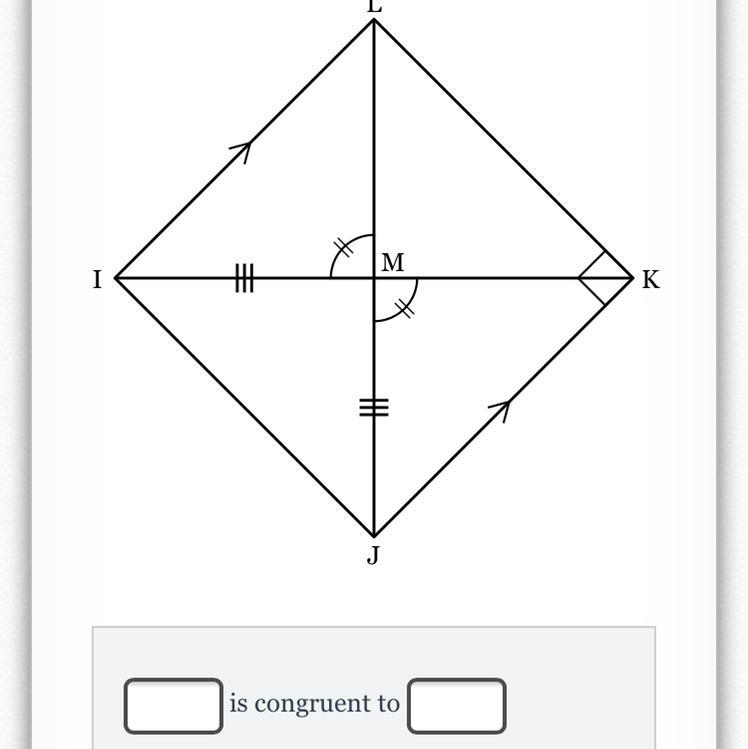 Identify two segments that are marked congruent to each other on the diagram below-example-1