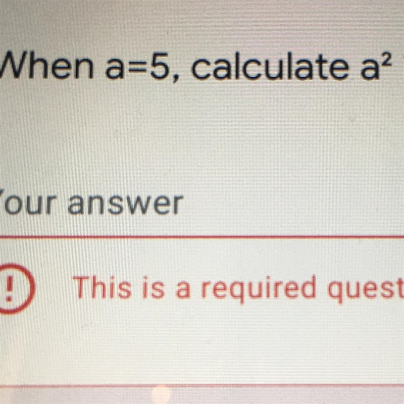 When a=5, calculate a^2.-example-1