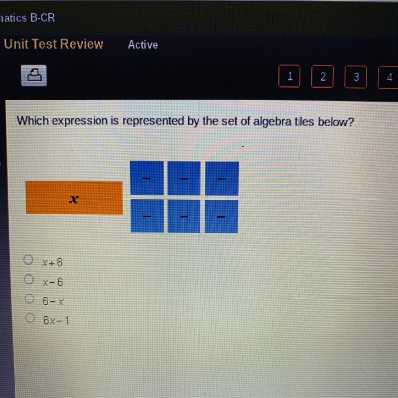 **HURRRYYYYY Which expression is represented by the set of algebra tiles below? x-example-1