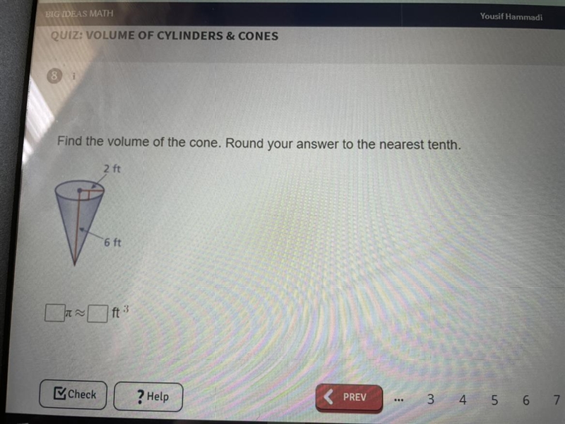 Volume of cone round to the nearest 10th-example-1