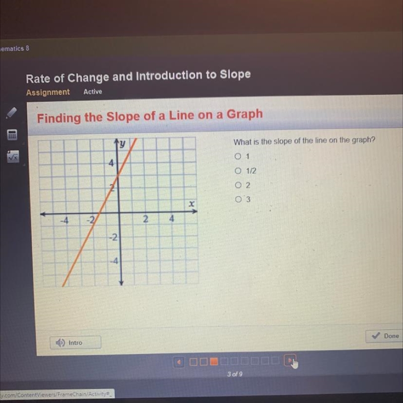 What is the slope of the line on the graph?-example-1