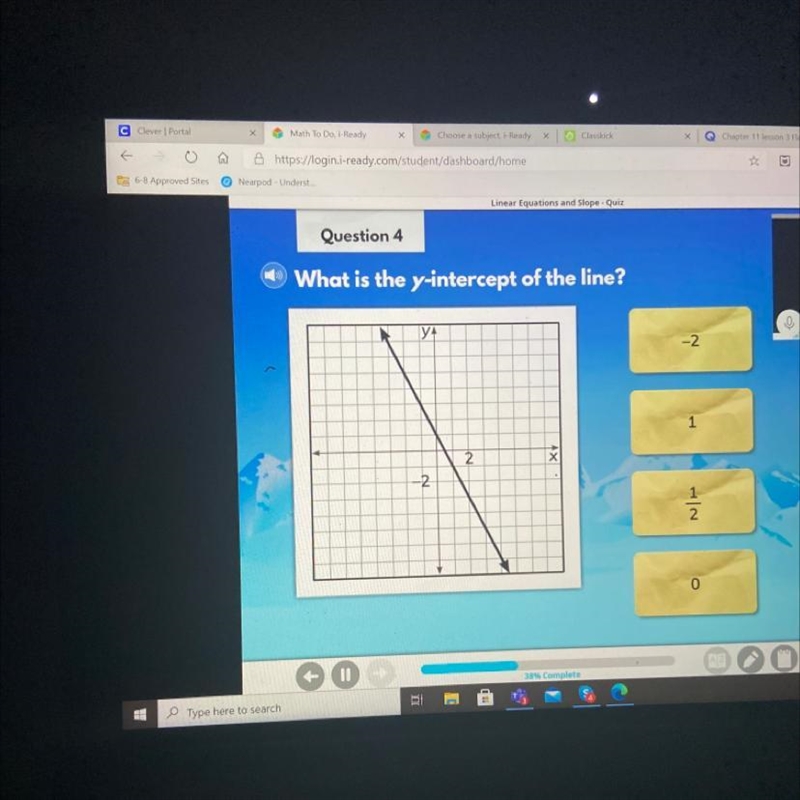 What is the y-intercept of the line ?-example-1