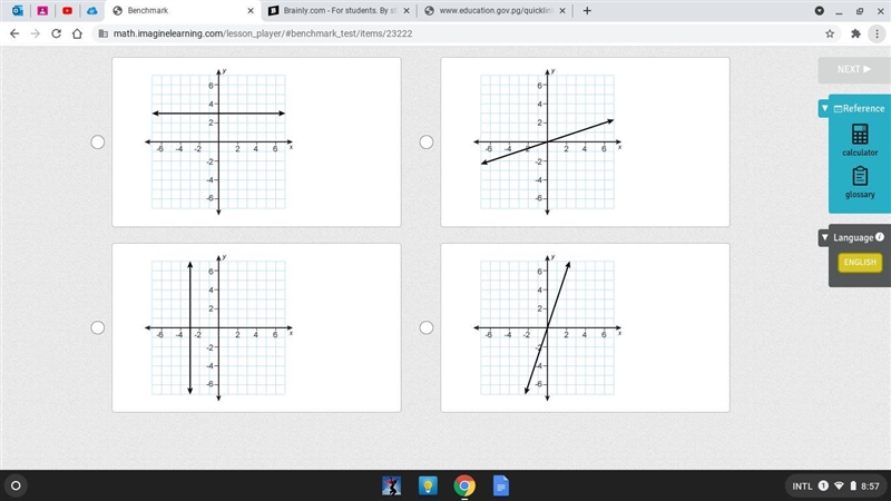 Which graph represents the proportional relationship given by the rule "y is-example-1