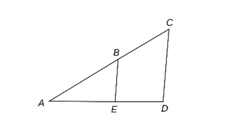 Given that B is the midpoint of AC, and E is the midpoint of AD, prove △ABE and △ACD-example-1