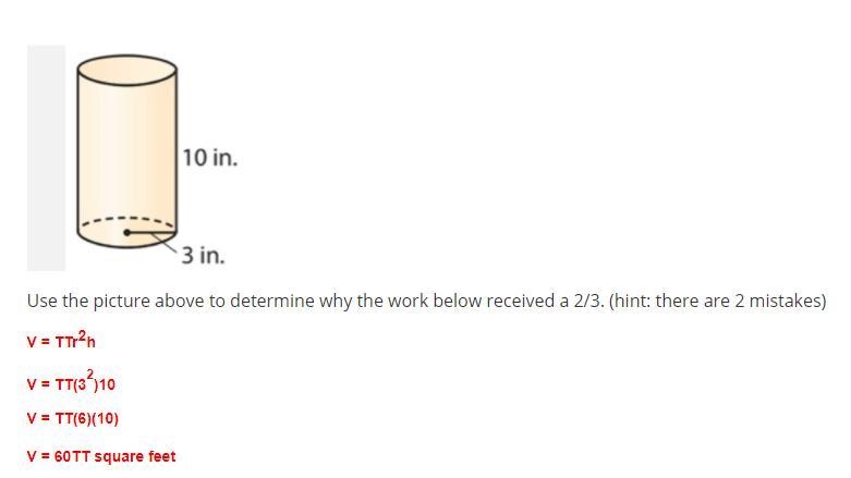 Use the picture above to determine why the work below received a 2/3. (hint: there-example-1