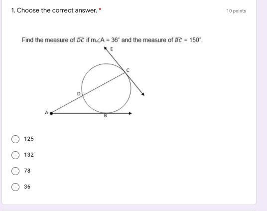 Find the measure of DC if m-example-1