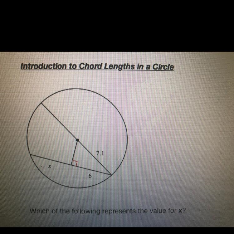 Geometry Introduction to chord lengths in a circle-example-1