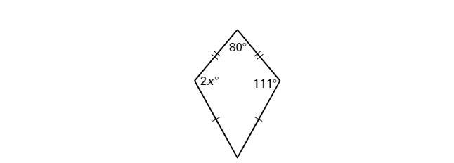 The image below is a kite. Find the value of x.-example-1