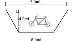 On a road, a bike sign in the shape of an isosceles trapezoid is to be painted. The-example-1