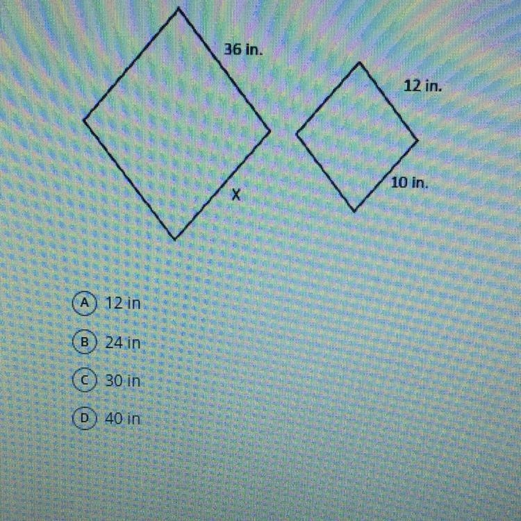 The two figures are proportional. Find the value of x.-example-1